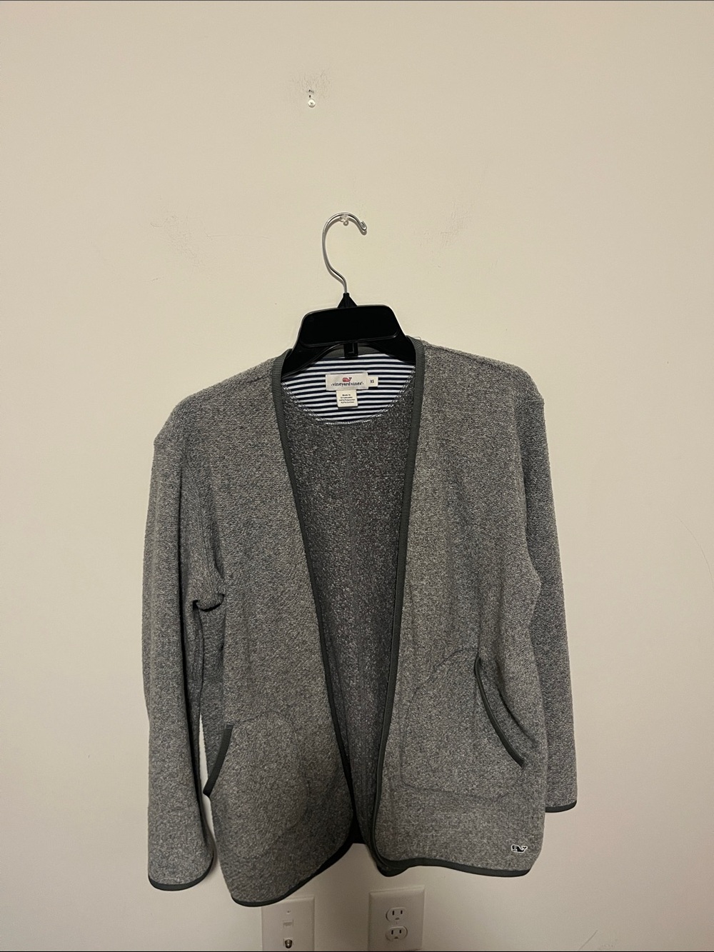 Vineyard Vines Gray Open-Front Knit Blazer Jacket